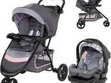 Baby Stroller Travel System 3-in-1 | Adjustable Pram Car Seat Accessories Grey - фото 3