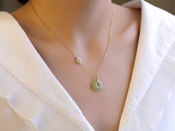 Prosper Jade Agat Hängsmycke Halsband – 20% Rabatt Fri Frakt!